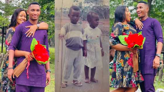 Beautiful couple who have known each other since childhood get engaged