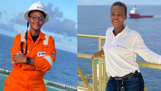 Many react as lady becomes 1st ever female to be employed in her department at top oil & gas company in GH