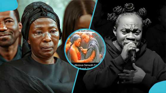 Old video of Akosua Serwaa weeping and consoling Daddy Lumba at his mother's 2002 funeral surfaces
