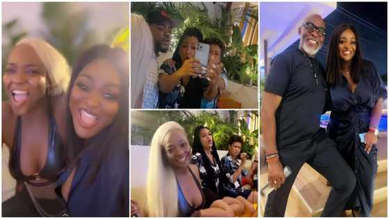 Jackie Appiah hosts Juliet Ibrahim, Efya, and many other celebs in plush mansion, video shows them popping expensive drinks