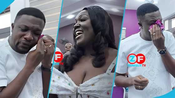 Tima Kumkum's handsome husband weeps like a baby during their son's christening: "God has been good to us"