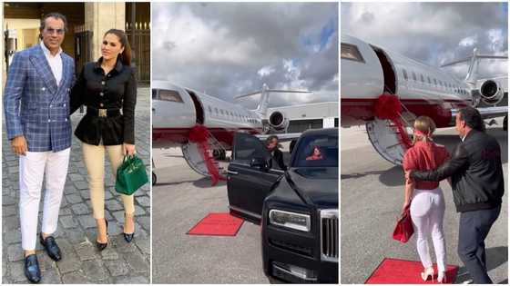 He removed the bar: Reactions as man gifts private jet to his wife after 11yrs of marriage, video goes viral