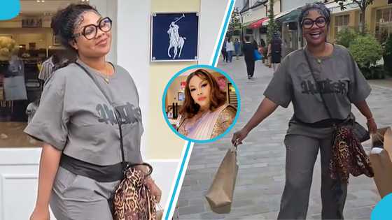 Empress Gifty storms Ralph Lauren in Paris, happily dances and throws shade at Agradaa, video stirs reactions