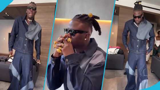 Stonebwoy slays in oversized denim trousers, video causes stir on social media: "More than Asake"