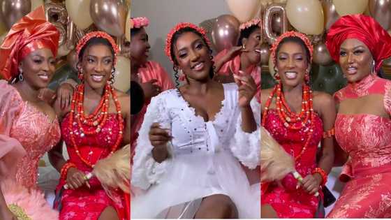 First exclusive videos emerge as actress Yvonne Okoro's younger sister marries in a beautiful wedding