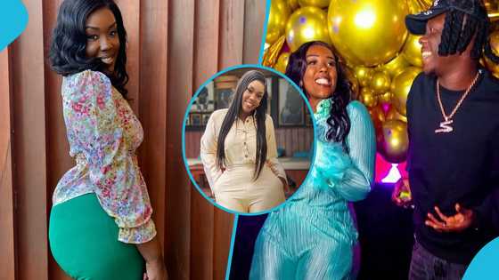 "You're fascinating": Stonebowy drools over wife's curvy figure in a champagne-beige two-piece outfit