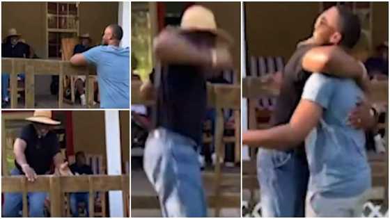 Dad jumped over fence to hug son who has been in the military for 2 years, emotional video drops