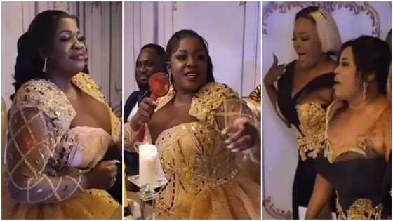 Video of Tracey Boakye 'warning' her bridesmaid to dress well surfaces; stirs mixed reactions