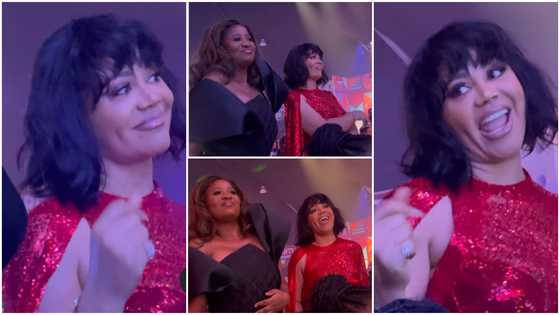 Beautiful Nadia Buari and her sister dance to 'Friday Night' by Lasmid AT vgma 2023 in cute video, fans go gaga