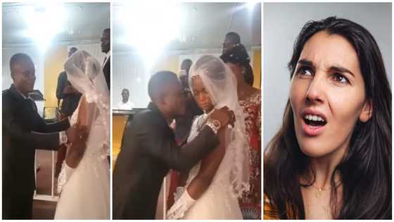 Unhappy bride 'disgraces' groom as she dodges his lips; refuses to kiss him in viral video; many react