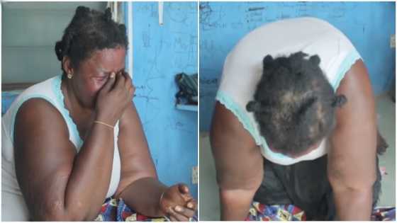 GH widow of 3 falls flat, breaks down in tears as she receives GH¢450 from charity; video stirs reactions