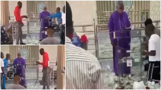 Priest Confused as Young Boys Gather and Throw Money on Him at the Altar in Viral Video
