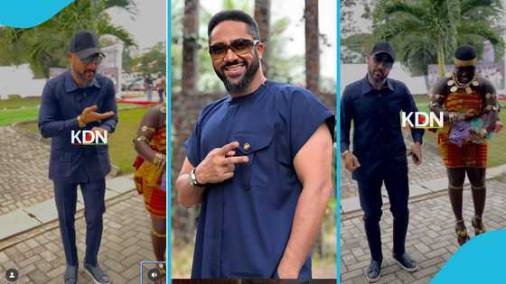 Majid Michel jumps high as he flawlessly dances Adowa at the late Asantehemaa's funeral
