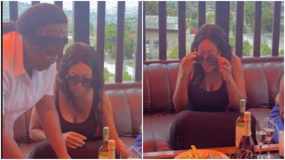 Ghanaian lady attempts to walk out of restaurant after seeing the bill in hilarious video