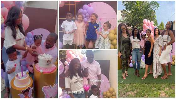 Beautiful videos drop as John Dumelo and wife hold plush 1st birthday party for their daughter