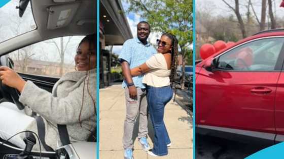 Ghanaian man abroad surprises his wife with a new car on Valentine's Day