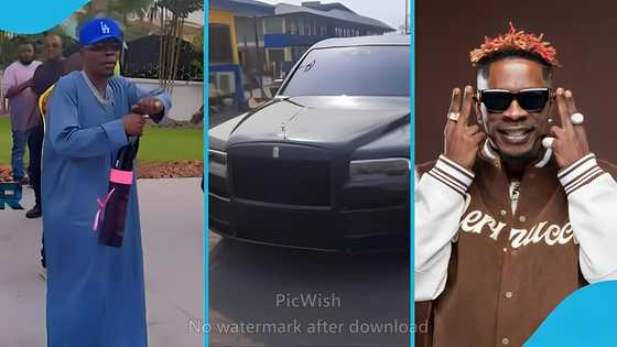 Shatta Wale pops champagne to celebrate arrival of his GH¢5.9 million Rolls-Royce