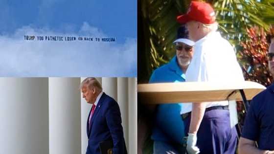 Trump spotted having fun with supporters after leaving White House