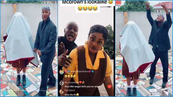 King Promise's lookalike unveils McBrown's lookalike in hilarious video; Ghanaians react