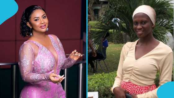 Talented UEW student makes a lovely portrait of Nana Ama McBrown with cocoa leaves