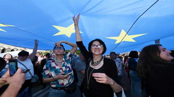 Tens of thousands march in Georgia 'for Europe' after blow to EU bid
