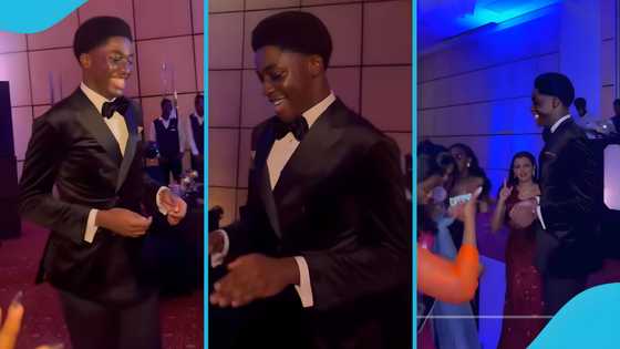 Otumfuo’s son, Nana Kwame Kyeretwie, gets shy as he dances with colleagues at his school prom