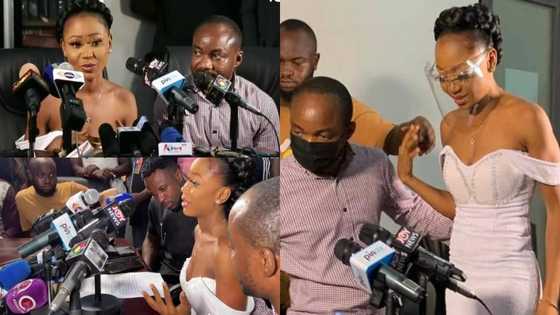 The funny moment Akuapem Poloo begged a journalist to bring the 'English' down to her level during her press conference (Video)