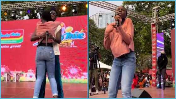 Talented young girl performs with Kuami Eugene, netizens gush: "Great Singer"