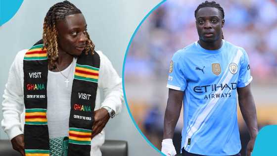 Top Manchester City star lands in Ghana, shows his Adowa moves before spraying cash, Video