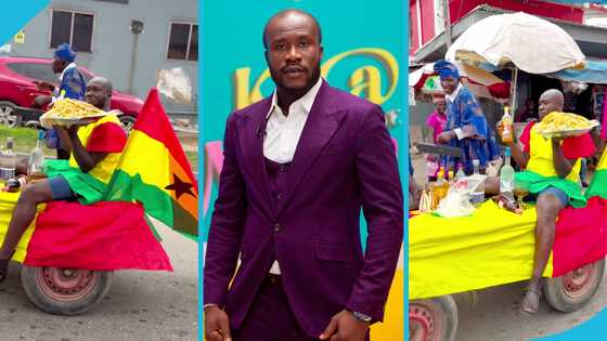 Ras Nene storms the street with large plate of Kpekpele to celebrate Homowo