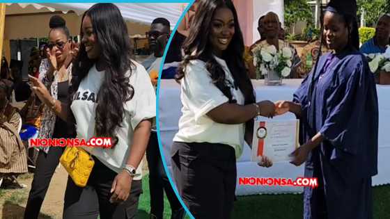 Jackie Appiah sponsors 120 spillage victims in Mepe, spends birthday at their graduation ceremony