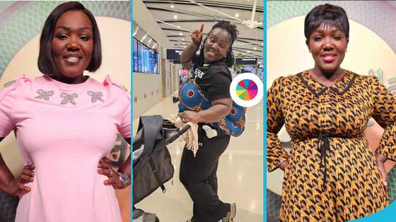 Tima Kumkum opens about the stress of being of mom as she carries her baby at the airport on the way to the US