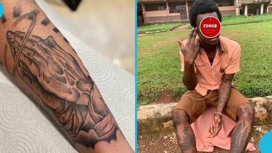 Brave Ghanaian SHS student tattoos his entire body amid GES concerns