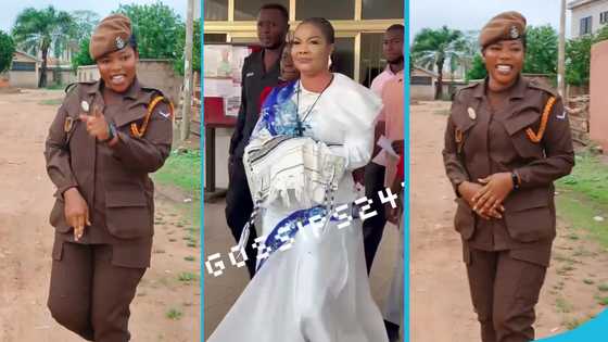 Nsawam Prison officer explains in a video why she cannot take a video of Agradaa in uniform