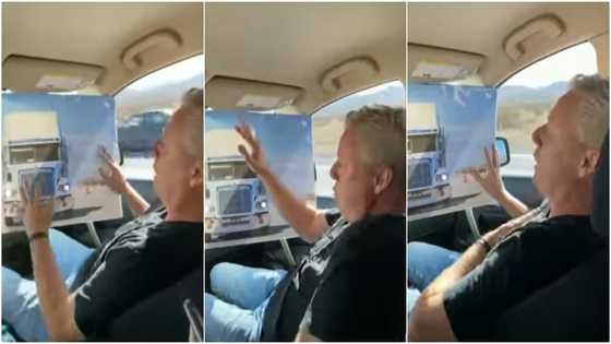Kids prank their dad & make him think their vehicle is about to collide with trailer