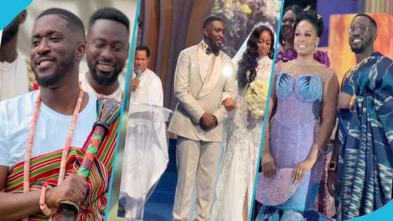 Pastor Enoch Boamah marries Praise Amenkhienan in a luxurious wedding; Netizens react to the viral photos and videos