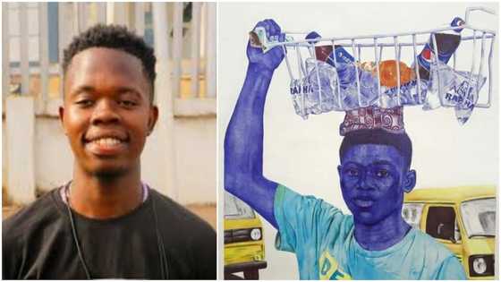 Young man who hawked to survive draws himself hustling on street; goes viral