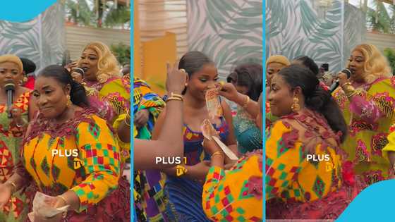 Maame Ode performs hype song as Anita Hotel sprays cash on her son: “Cashout season”