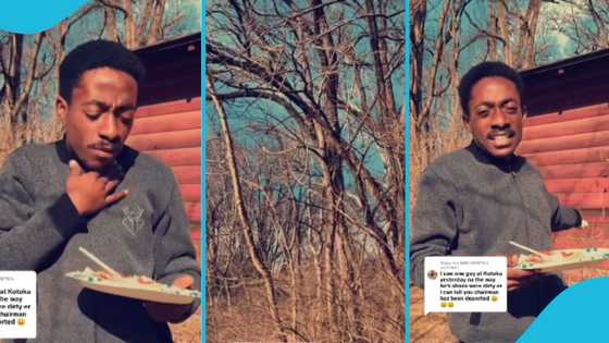 Popular Ghanaian content creator hides In the bush, orders American food to escape deportation