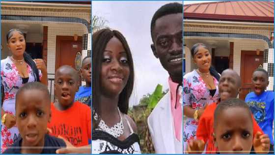 Lil Win's wife bonds with step children in cute video; Ghanaians hail her