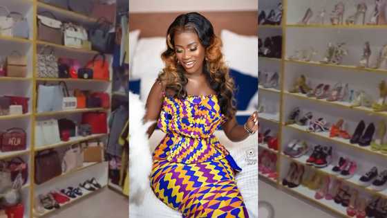 Video of Fella Makafui’s closet drops online with over 500 shoes, bags, clothes, others on display; fans react