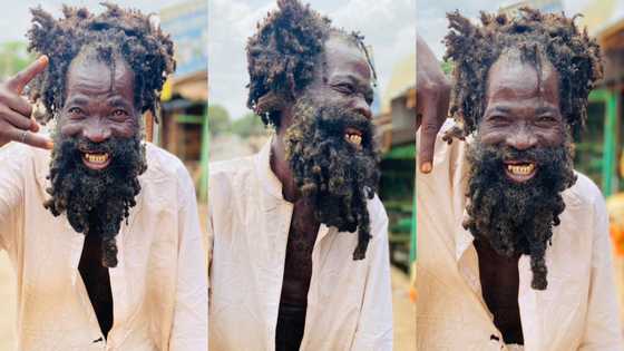 Mo na Mo Bl3: Mentally challenged man finally cuts off bushy hair and beard in new photo