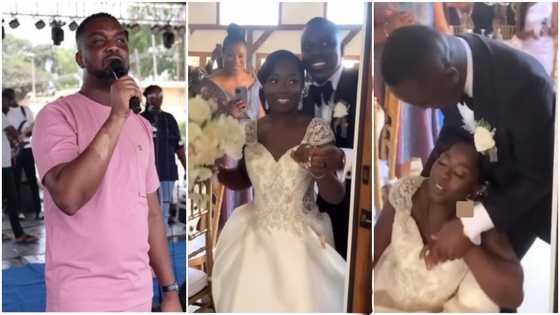Bride collapses over Joe Mettle's surprise ministration at her wedding, video sparks reactions: “Love in the air”