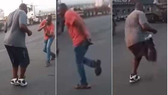 2 men show powerful dancing skills on the road; video heats social media; many react
