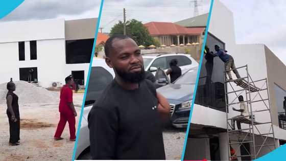 Obofour builds huge mansion in late mother's honour in just 7 weeks, video trends