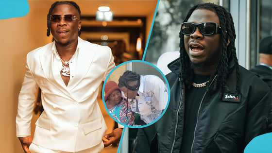 Stonebwoy makes a rare public appearance with his grandmother after performance in Ashaiman, video