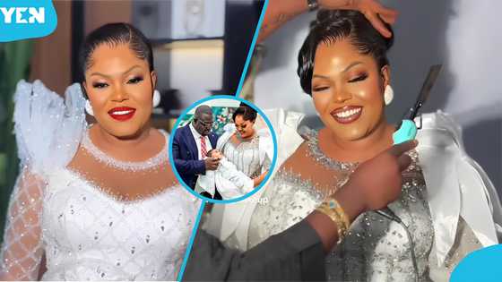 Oyerepa FM's Auntie Naa welcomes 1st baby with Canada borga, holds plush naming ceremony