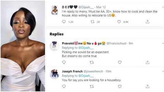 Pretty lady goes online in search for husband, says man must be able to cook, clean; SM reacts
