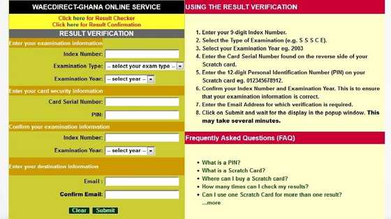 What is my WAEC Ghana index number?