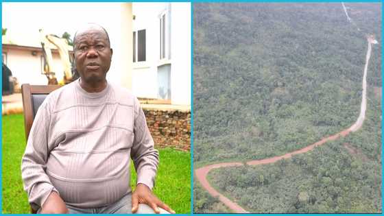 Yaw Sarpong: Rich Kwahu man singlehandedly constructs 5km alternative route in the mountains